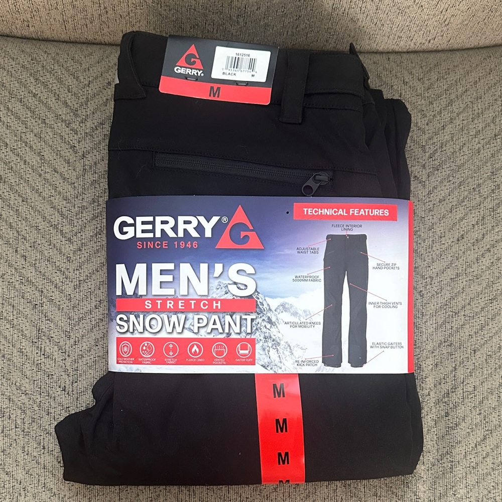 Gerry Weber Men's Black Stretch Snow Pants